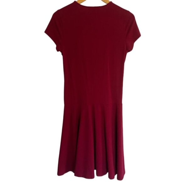 Ralph Lauren Burgundy Fit & Flare Dress Large - Picture 3 of 3